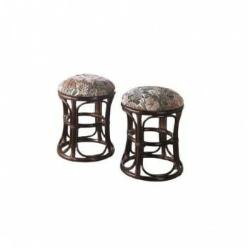 今枝商店 Romantic Rattan 籐クッション付スツール 2個組 TK43