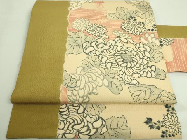 平和屋着物■極上　摺型友禅　京都　多ち花　九寸名古屋帯　乱菊　逸品　DZAA8826kh5 平和屋着物□極上 摺型友禅 京都 多ち花 九寸名古屋帯 乱菊 逸品