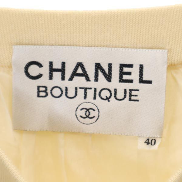 シャネル イタリア製 ミニ丈 ウールニット スカート 40 オフホワイト