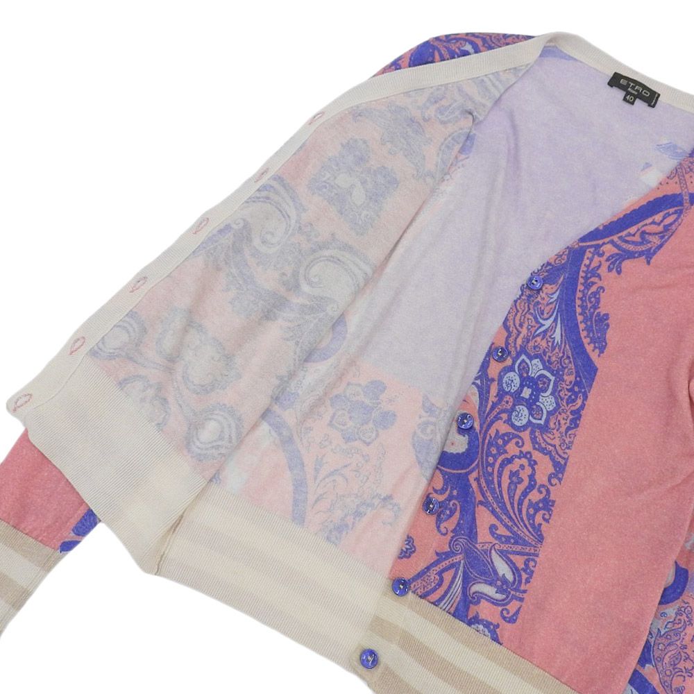 超美品 エトロ ETRO 現行タグ カーディガン レディース カシミアシルク