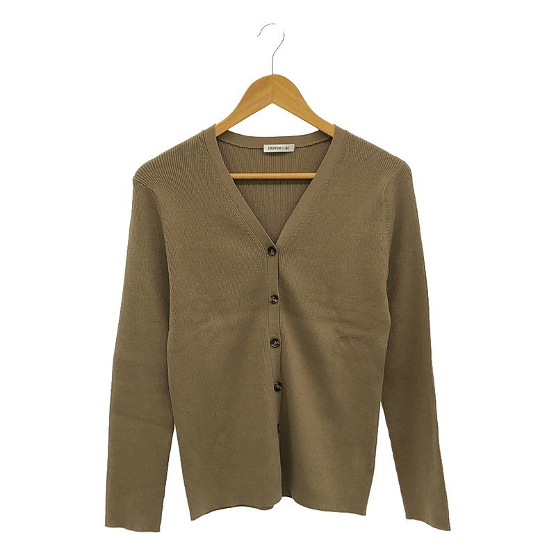 【新品】  Deuxieme Classe / ドゥーズィエムクラス | Li/si RIB Vネック カーディガン | F | ホワイト | レディース Deuxieme Classe（ドゥーズィエムクラス）の「Li/si RIB Vネック
