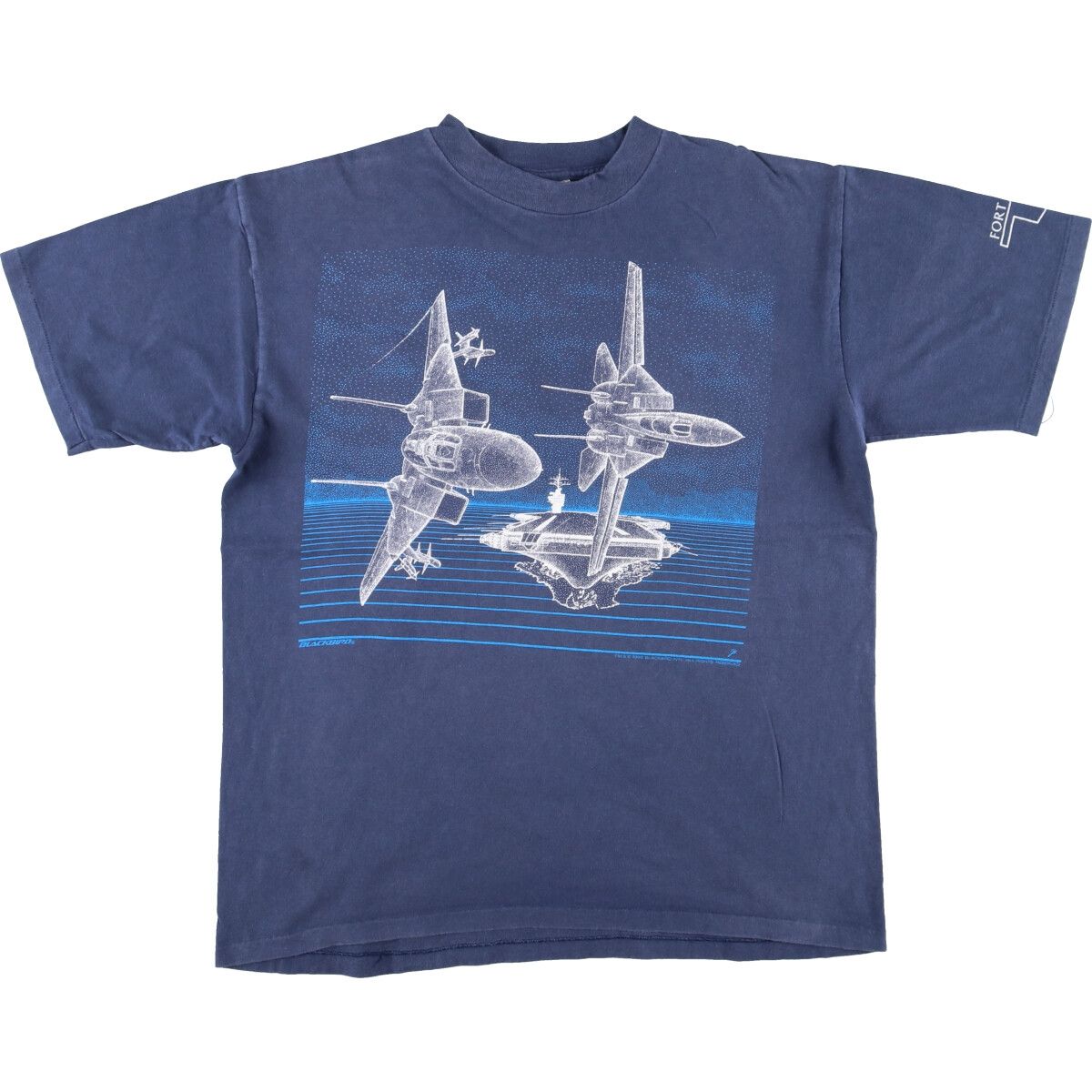 古着 80年代 オニータ ONEITA BLACKBIRD 戦闘機柄 プリントTシャツ USA製 メンズXL ヴィンテージ /eaa445645 【中古】/eaa445645