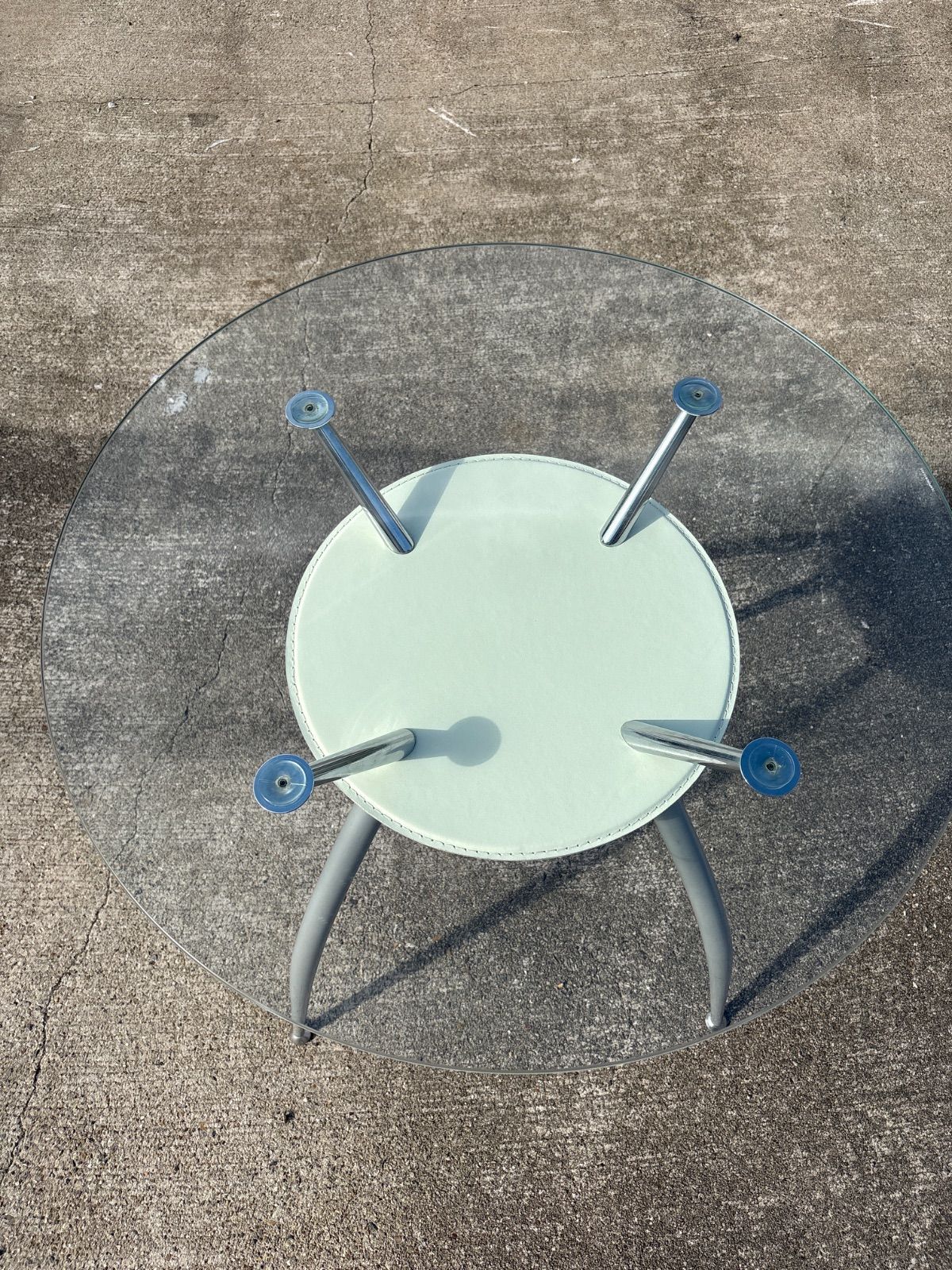 ミッドセンチュリー ホワイトレザー