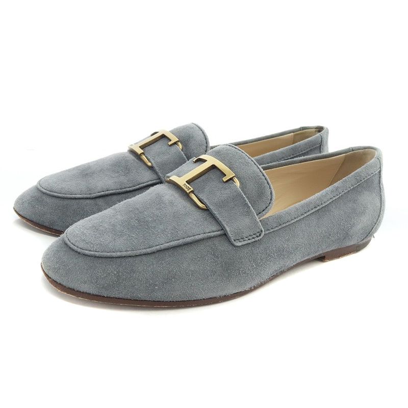 トッズ TOD S Tタイムレス ローファー スエード 35 22cm グレー |AK