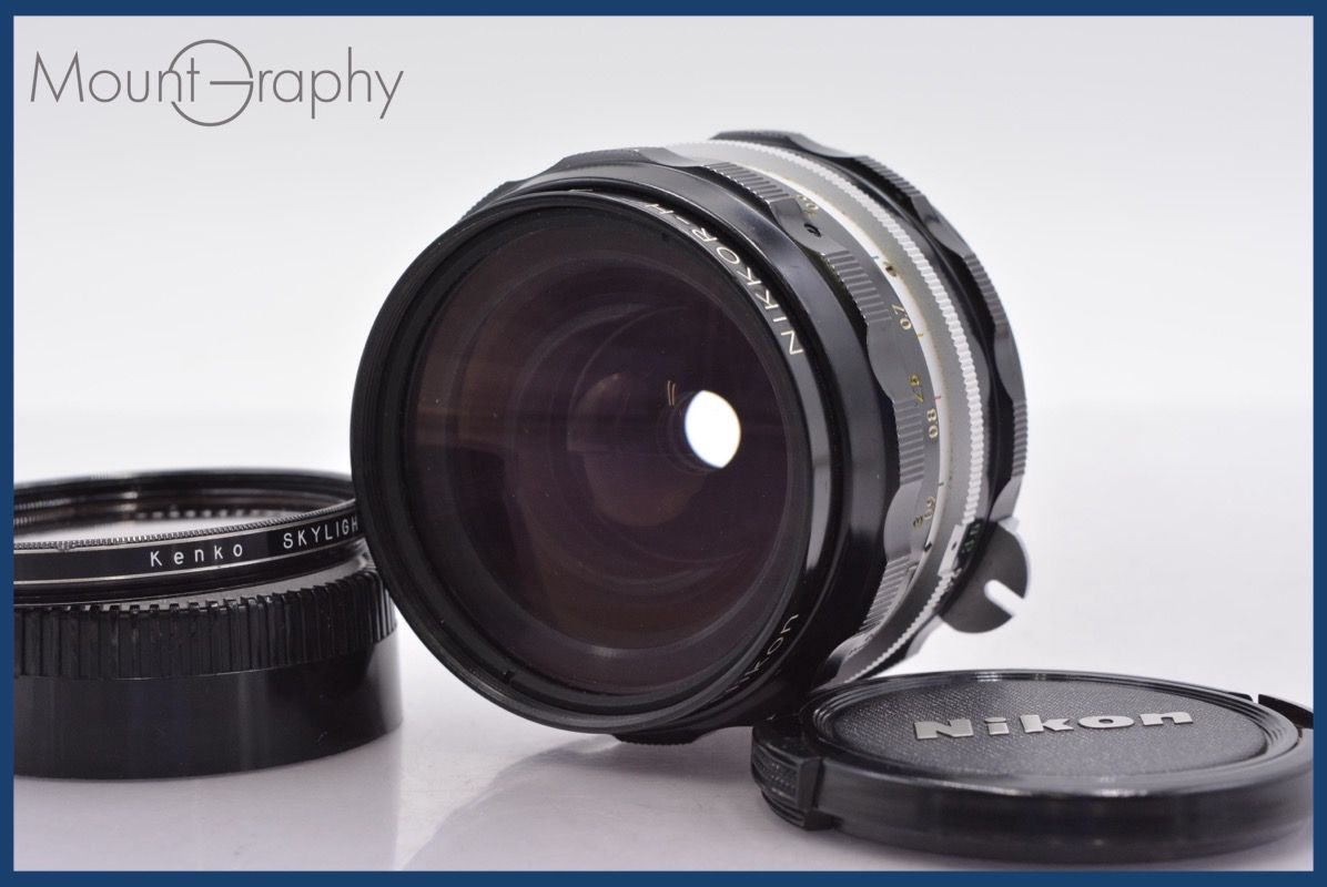 上 ニコン Nikon NIKKOR-H Auto 28mm F3.5 非Ai 前後キャップ-レンズフィルター付 完動 同梱可 mj5174