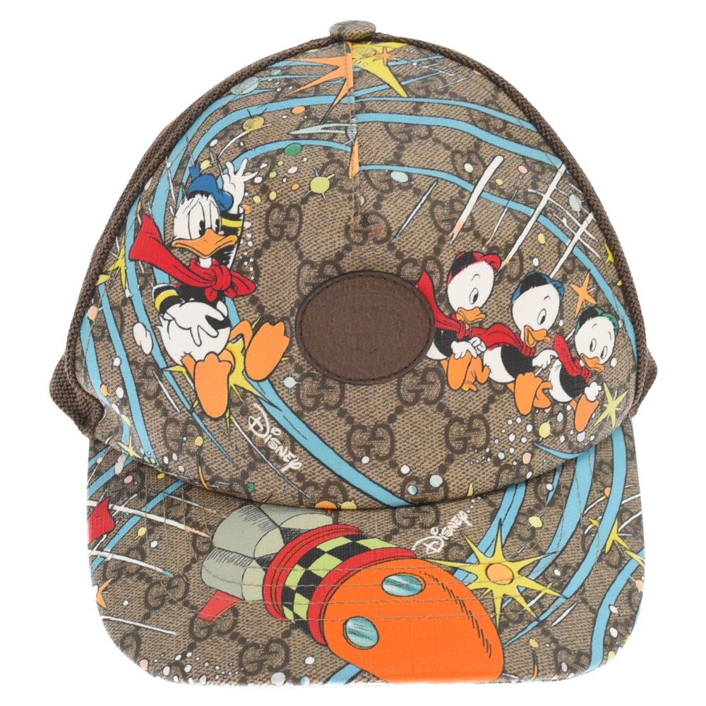 美品 グッチ 648843 ディズニー GGスプリーム ドナルド L キャップ 人気正規品 グッチ ディズニードナルド GGスプリーム 648843
