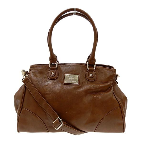 MCM ブラウンレザーハンドバッグ MCM ハンドバッグ ミニボストン ヴィセトス レザー ブラウン