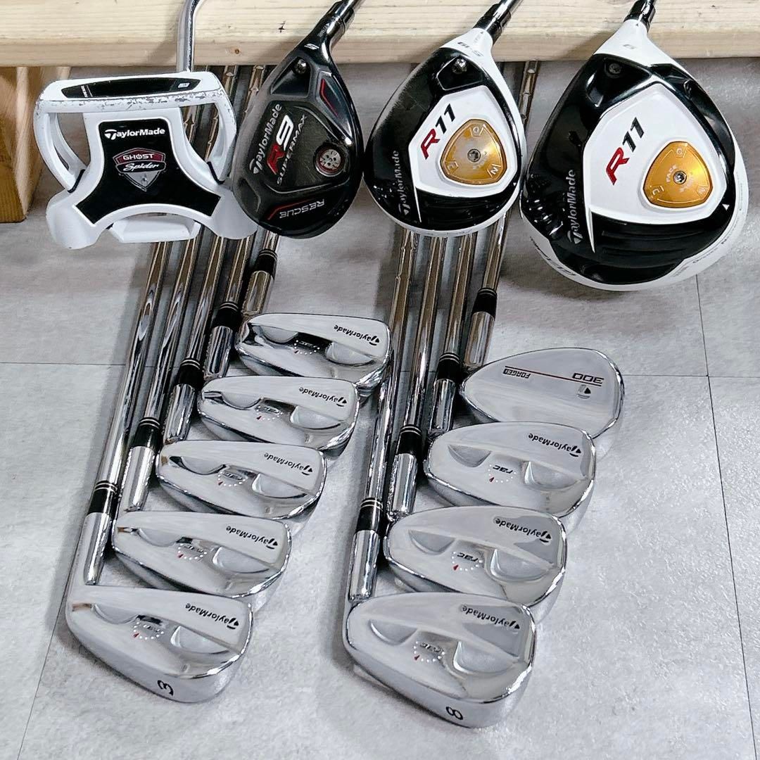 X487 テーラーメイド メンズ ゴルフ クラブセット 黒 カッコいい R11他