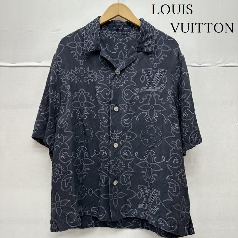 LOUIS VUITTON ルイヴィトン シャツ ブラウス 長袖 24AW モノグラム アラベスク 総柄 シルク 半袖 開襟 シャツ RM242M MRR HRS99W