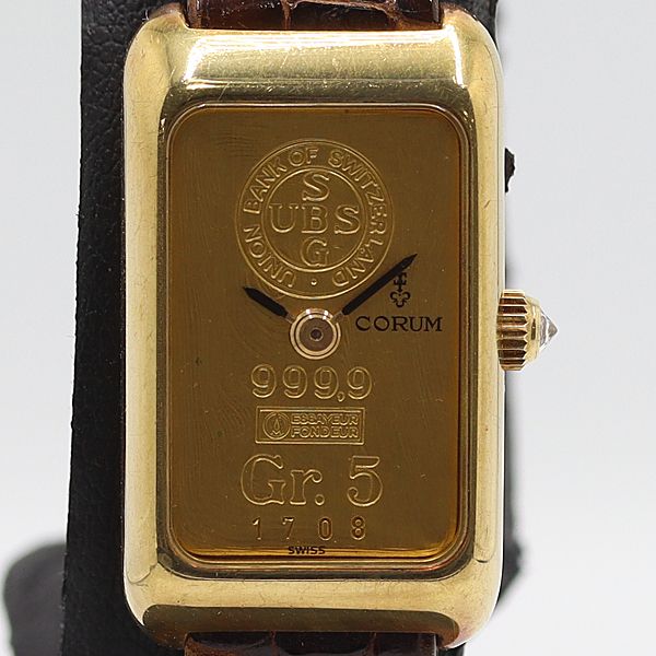 級 稼働 コルム 18K 750 YG 24.4g 14300 手巻 金文字盤 レディース腕時計 0017820 9RKT ABC16745 SMZ