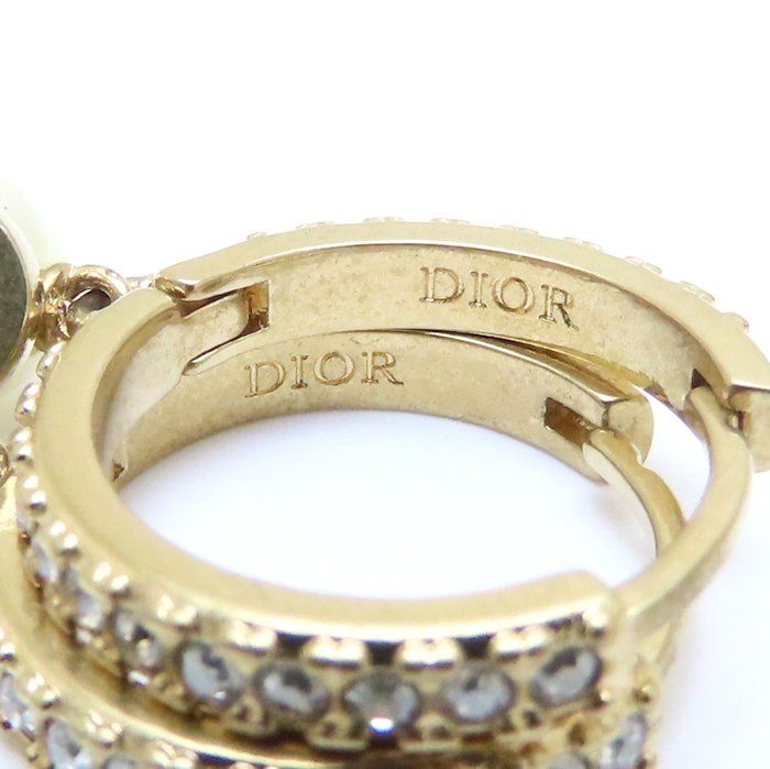 状態良好❤️Dior ゴールドメッキ ピアス パール付き Dior ゴールドメッキ ピアス - メルカリ