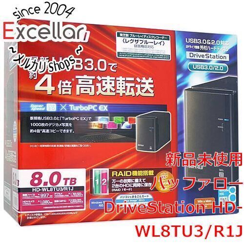 Buffalo - 【新品訳あり(箱きず・やぶれ)】 BUFFALO製外付HD　HD-WL8TU3/R1J　USB3.0 bn:4] 【新品訳あり(箱きず・やぶれ)】 BUFFALO製外付HD HD