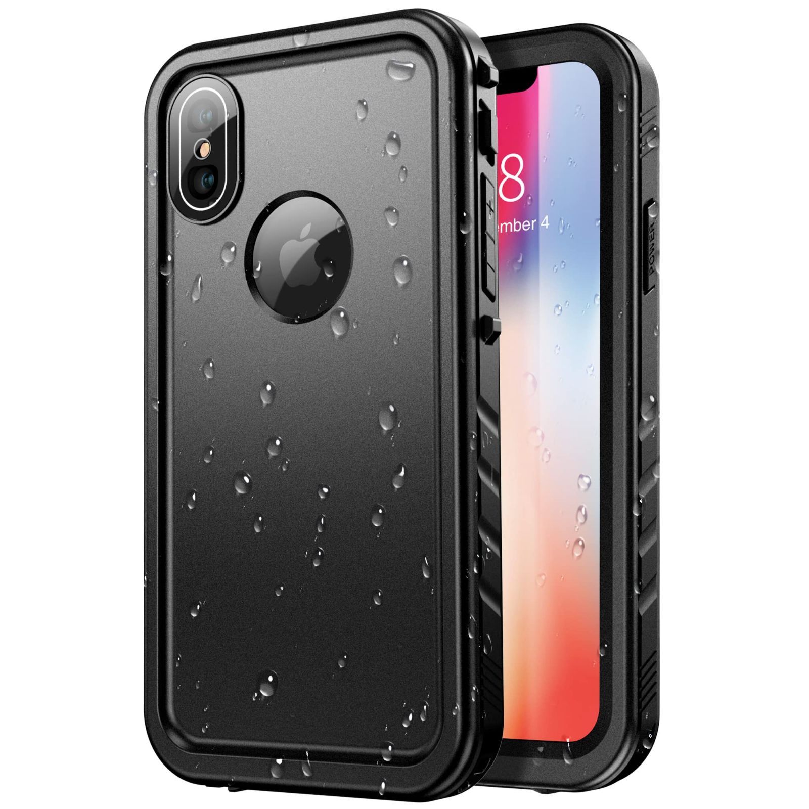 【特価セール】SPORTLINK iPhone X 用 防水ケース iPhone XS 用 防水ケース 耐衝撃 防塵 防雪 完全防水 アイフォン X/XS 対応 保護ケース 軽量 水泳 お風呂 防水ケース (ブラック)