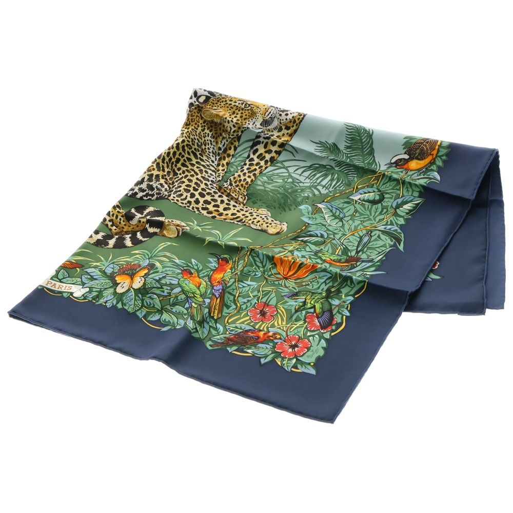 HERMES (エルメス) カレ90 JUNGLE LOVE ジャングルラブ マルチシルク