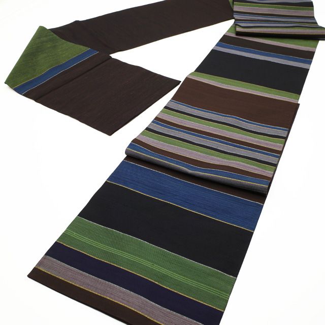 平和屋本店□極上 本場筑前博多織 両面 六通柄袋帯 薄 献上 金糸