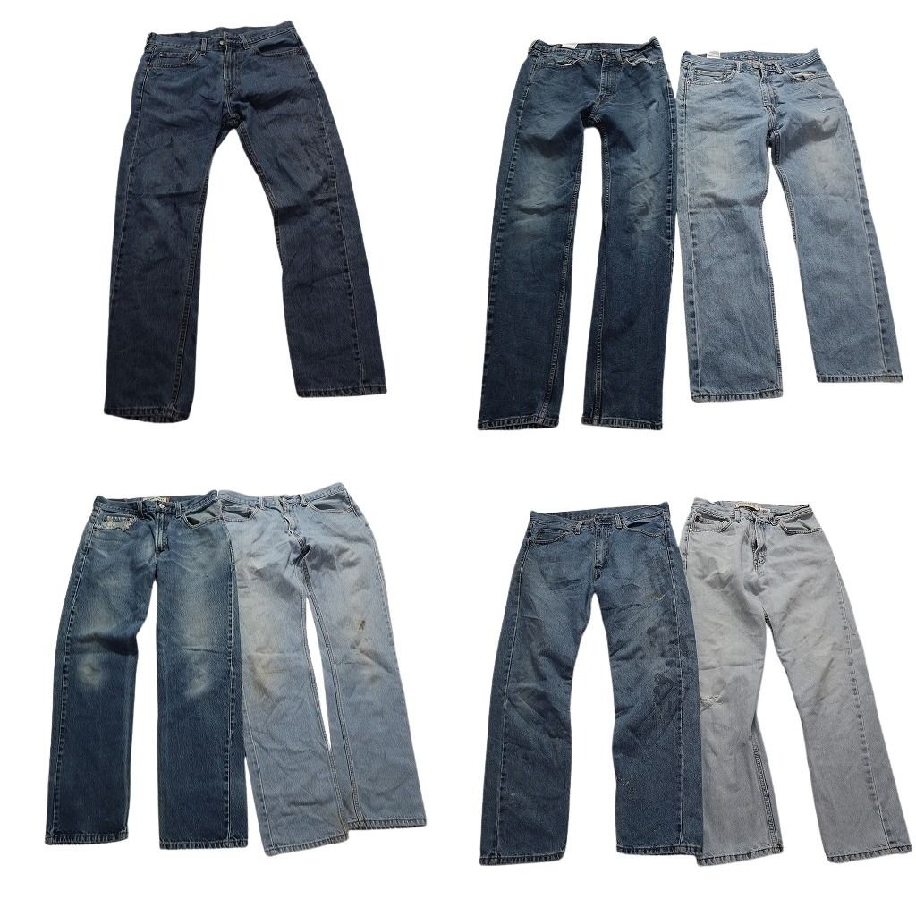 B品 古着卸 リーバイス 505 デニム パンツ 7枚セット メンズ 30 |33 |34 |35 ライトブルー 古着 MZ9102