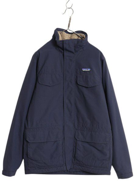 【お得なクーポン配布中!】 パタゴニア イスマス パーカー メンズ S 18年製 古着 アウトドア 裏 ボア パイル フリース ナイロン ジャケット フルジップ ハイネック 紺