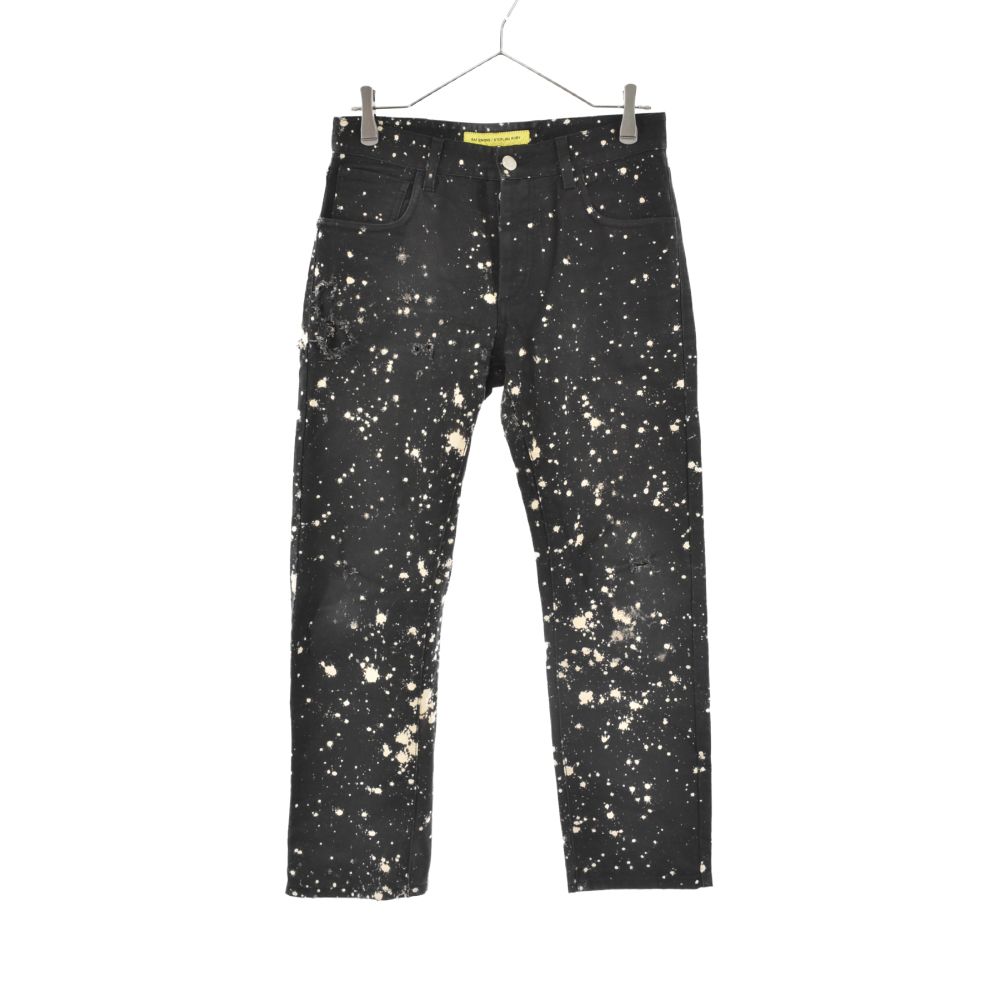 RAF SIMONS ラフシモンズ ×STERLING RUBY 14AW Bleached Jeans ブリーチ加工デニムパンツ ジーンズ ブラック 44