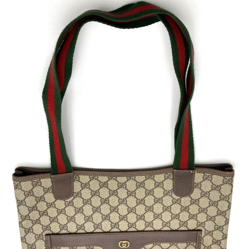 GUCCI グッチ オールドグッチ トートバッグ ショルダーバッグ 肩掛け バッグ シェリーライン ベージュ GGスプリーム 002 123 6487  USED - メルカリ