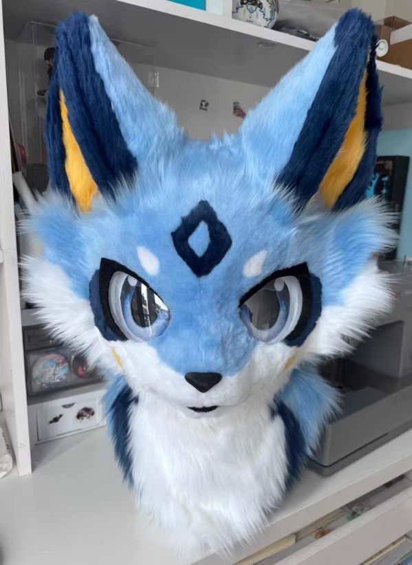 着ぐるみヘッド 犬 青 ブルー 全頭ヘッド ケモノ ファースーツ