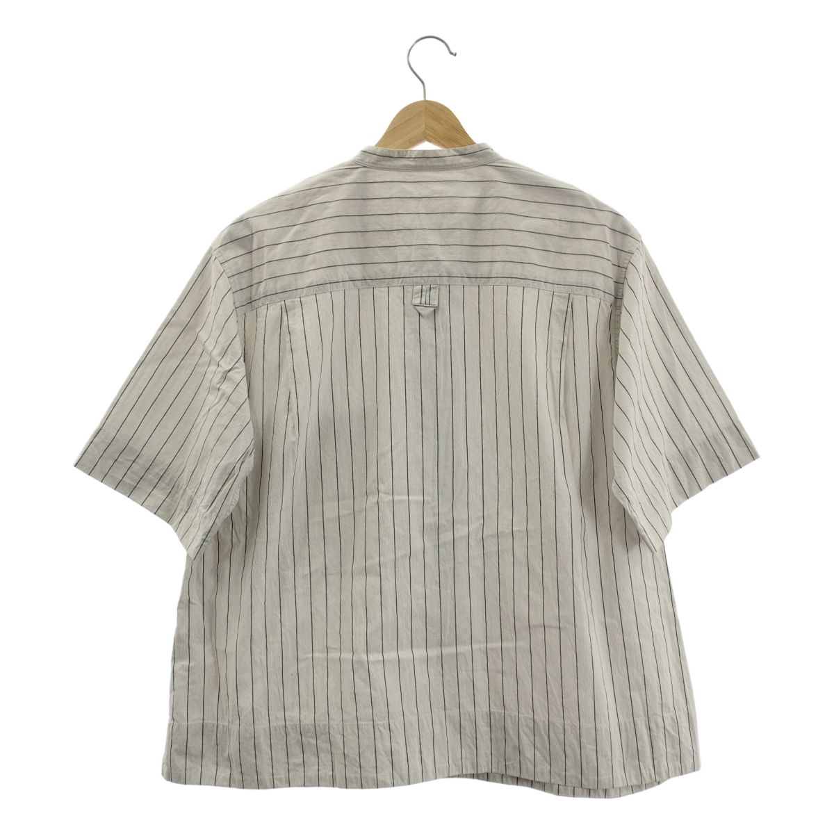 美品✨ マーガレットハウエル バンドカラーストライプシャツ コットンリネン L 美品 MHL. ストライプ バンドカラーシャツ M マーガレット