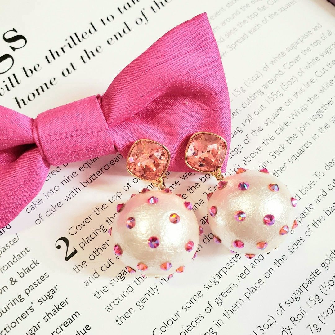 ドットパールイヤリング(peach)