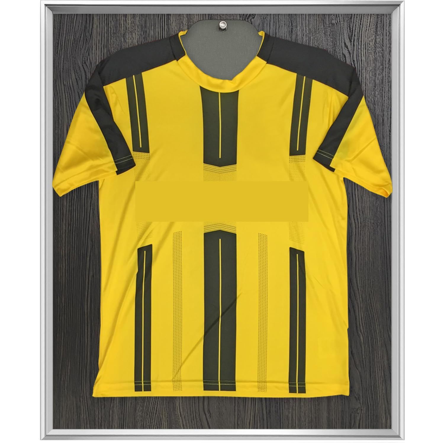 【在庫セール】ユニフォーム額 GT05スリム アクリル付(室内紫外線を90%程度カット) (シルバー×背景:黒木目)