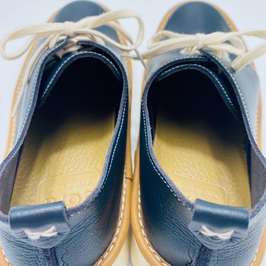 Belle＆sofa レースアップ 厚底 レザースニーカー ネイビー 22.5