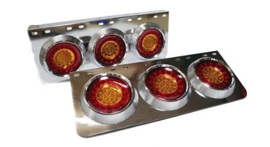 24V用 トラック テールランプ ビッグテール 丸型 レトロ デコトラ 3連 日野UD 左右セット 丸三連 黄色