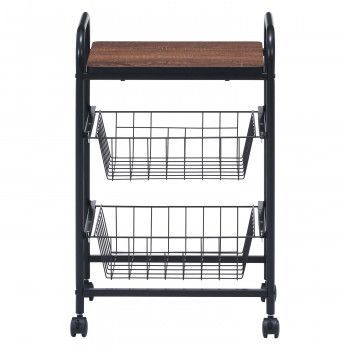 不二貿易 C/D:15420 キッチンワゴン FBC-01-1 BK/BR 15420