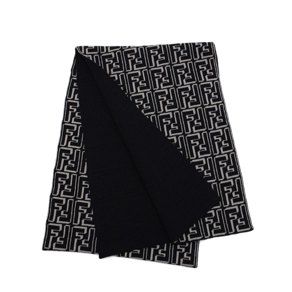 FENDI フェンディ マフラー メンズ FXS124 ALGSF0D8J ベージュ|ブラック ウール FF FENDI