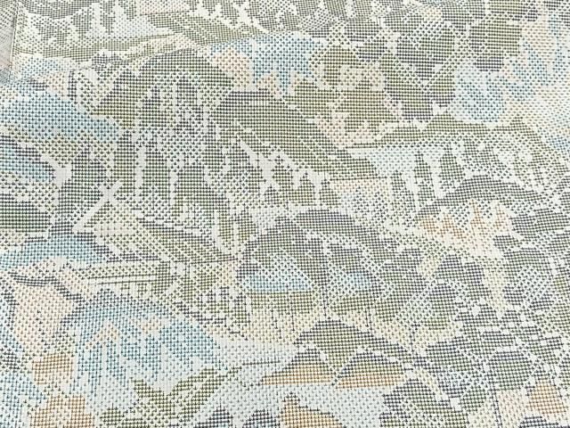 平和屋着物▽本場大島紬 単衣 9マルキ 風景文 正絹 逸品 CAAT6573xi 平和