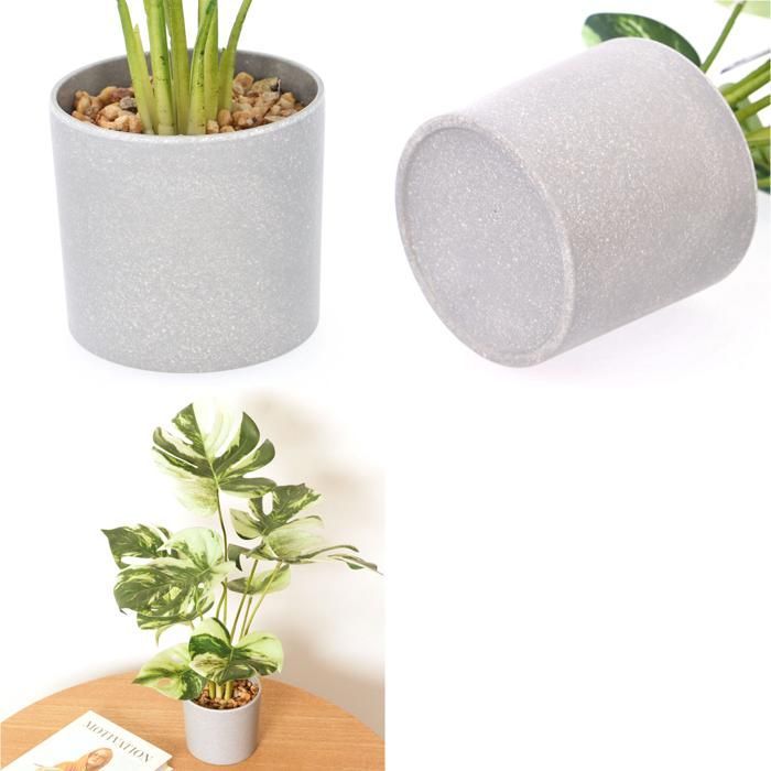 モンステラ 人工観葉植物 セメントポット付き ニトリ モンステラ70cm セメントポット フェイクグリーン