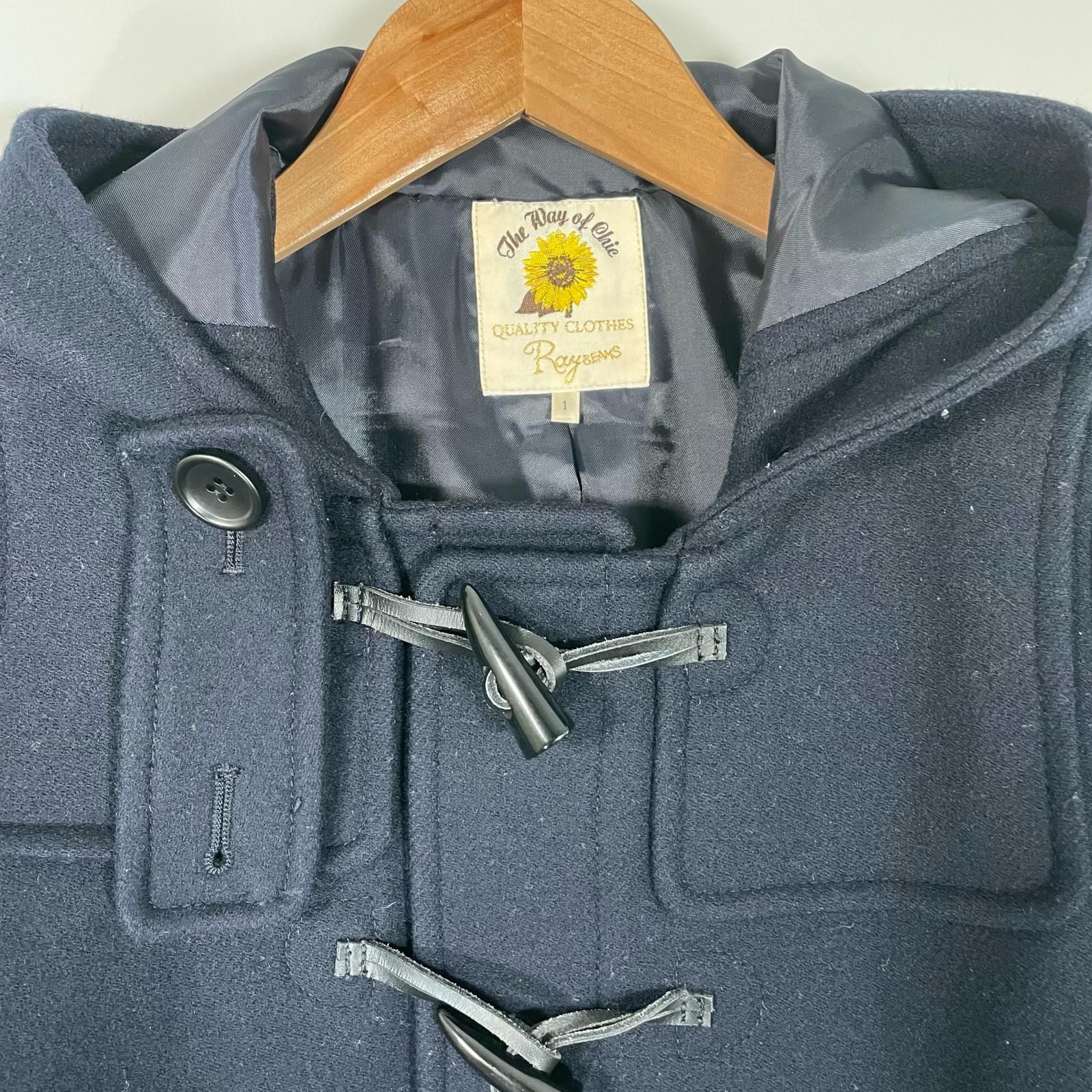 Ray Beams レイビームス レディース ダッフルコート ウール ネイビー 1