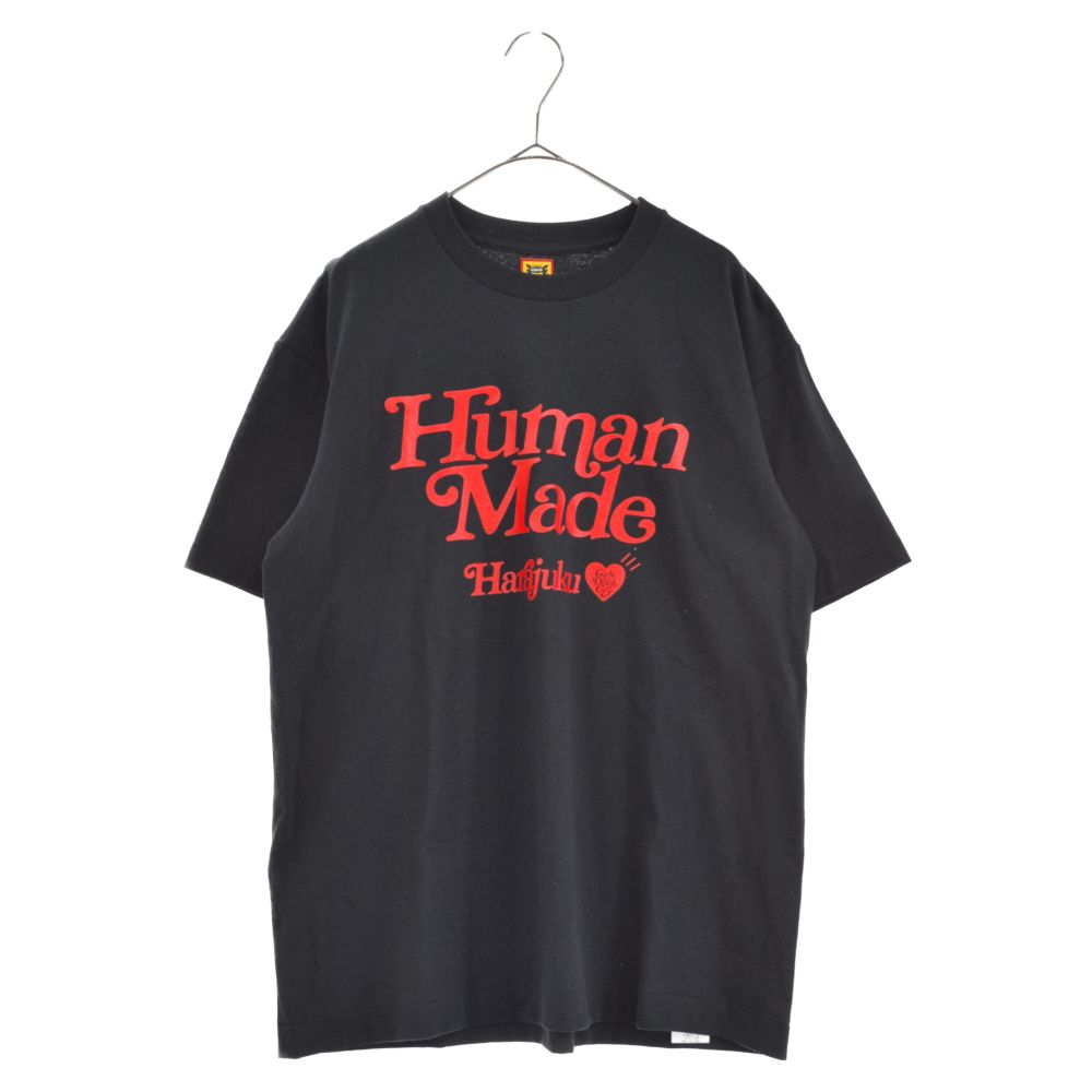 HUMAN MADE (ヒューマンメイド) 20SSxGIRLS DON'T CRY ガールズドントクライ HARAJUKUフロントロゴプリント クルーネック半袖Tシャツ ブラック 原宿 - メルカリ
