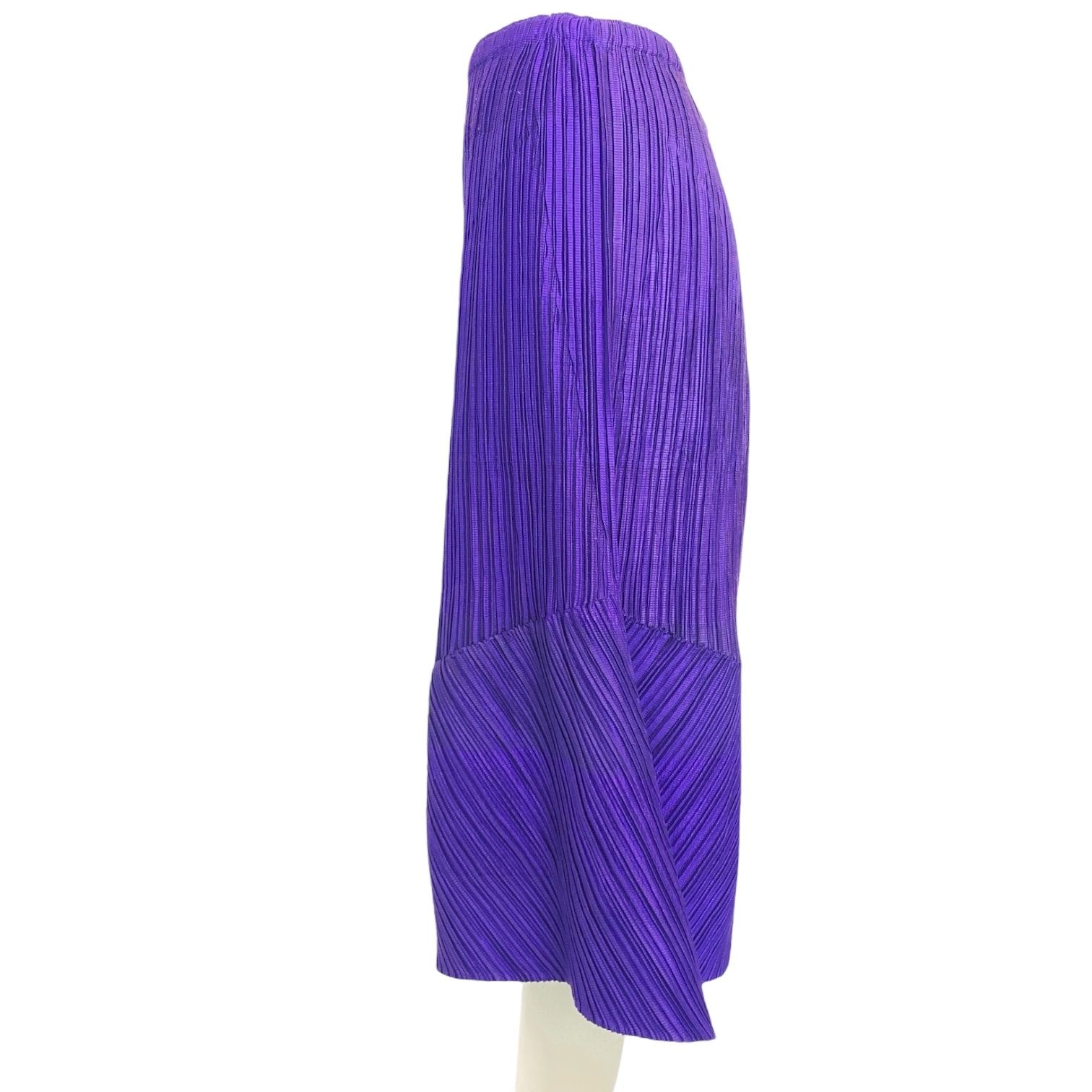 ISSEY MIYAKE イッセイミヤケ PLEATS PLEASE プリーツプリーズ スカート 立体デザイン 毛混 パープル サイズ2