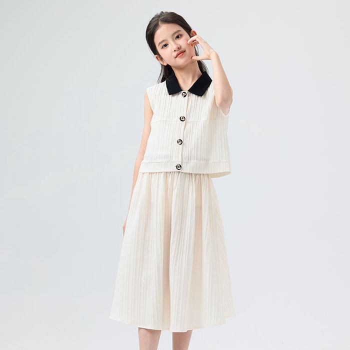 子供服 セットアップ スカート タンクトップ 2点セット 女の子 上下セット 結婚式 発表会 卒業式 子供 新生活mksenbao08