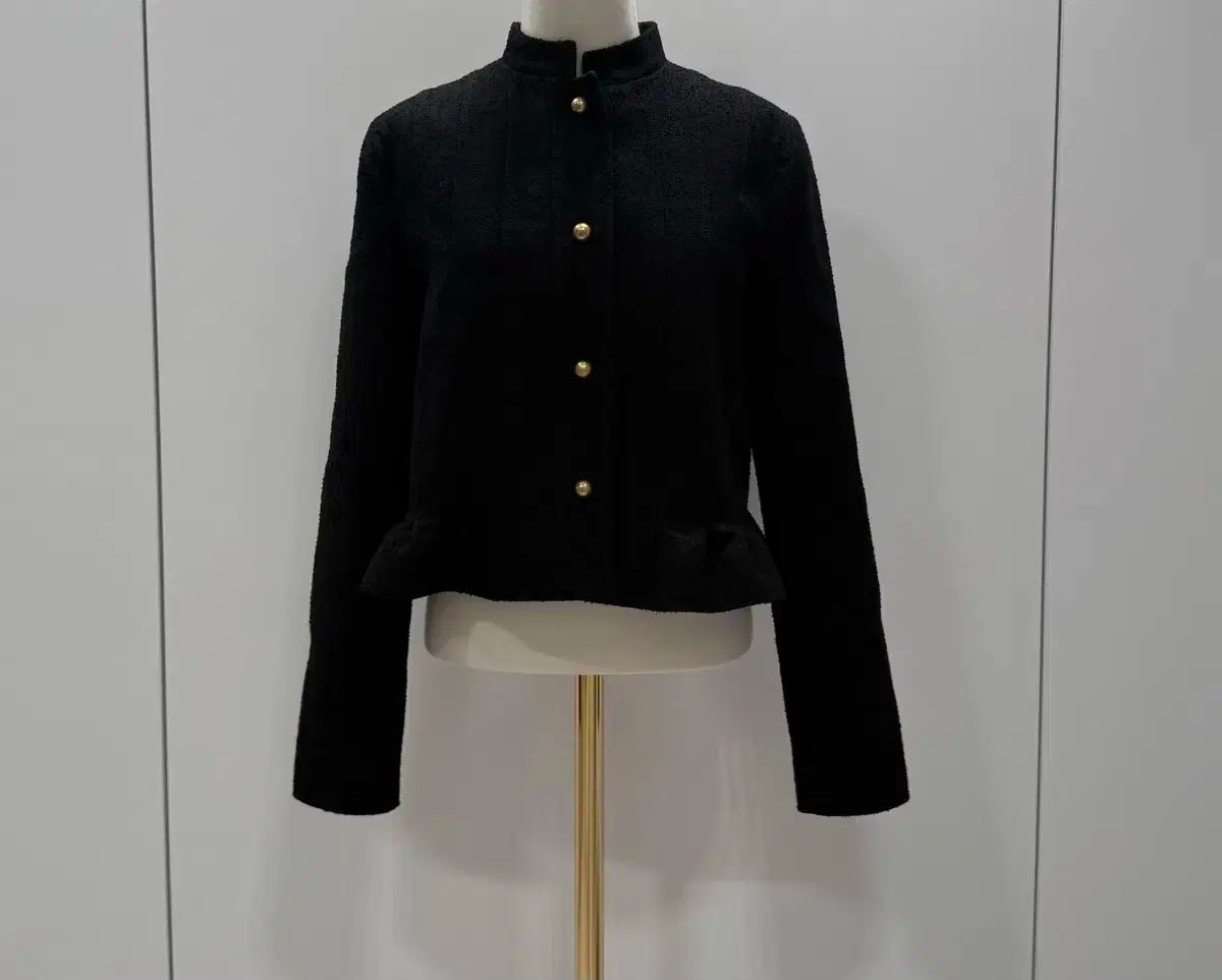 DIOR Dior ディオール 黒 ブークレ ぺプラム ジャケット 34