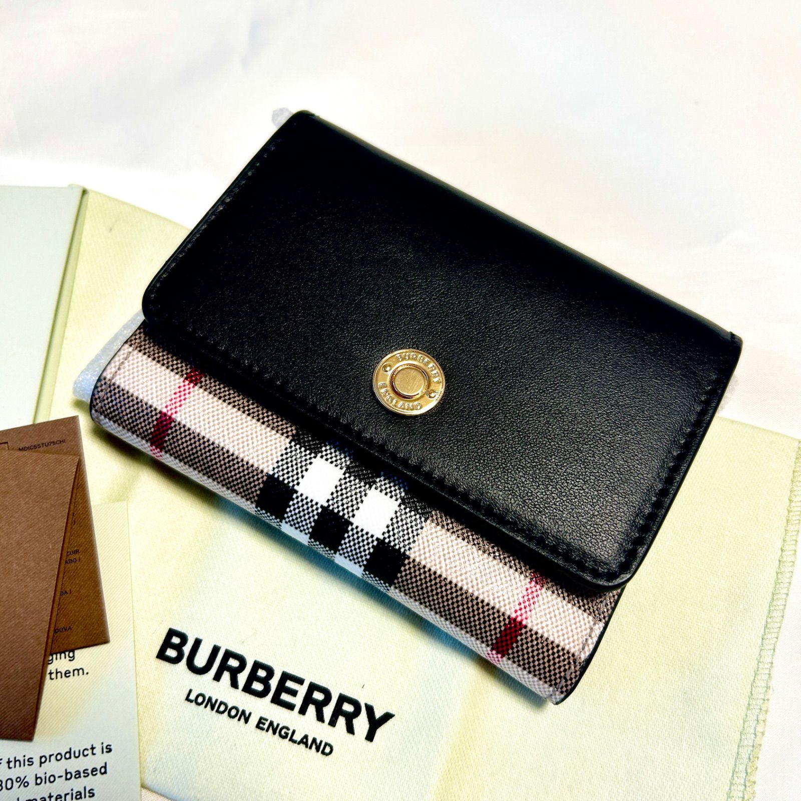 新品】BURBERRY バーバリー ヴィンテージチェック折りたたみ財布