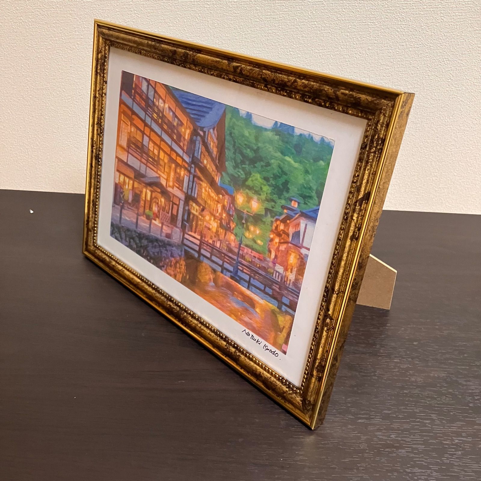 ジブリアート14 千と千尋の神隠しより「銀山温泉」32.7㎝×24.0㎝　額装品 ジブリアート14 千と千尋の神隠しより「銀山温泉」額装品 額縁寸法