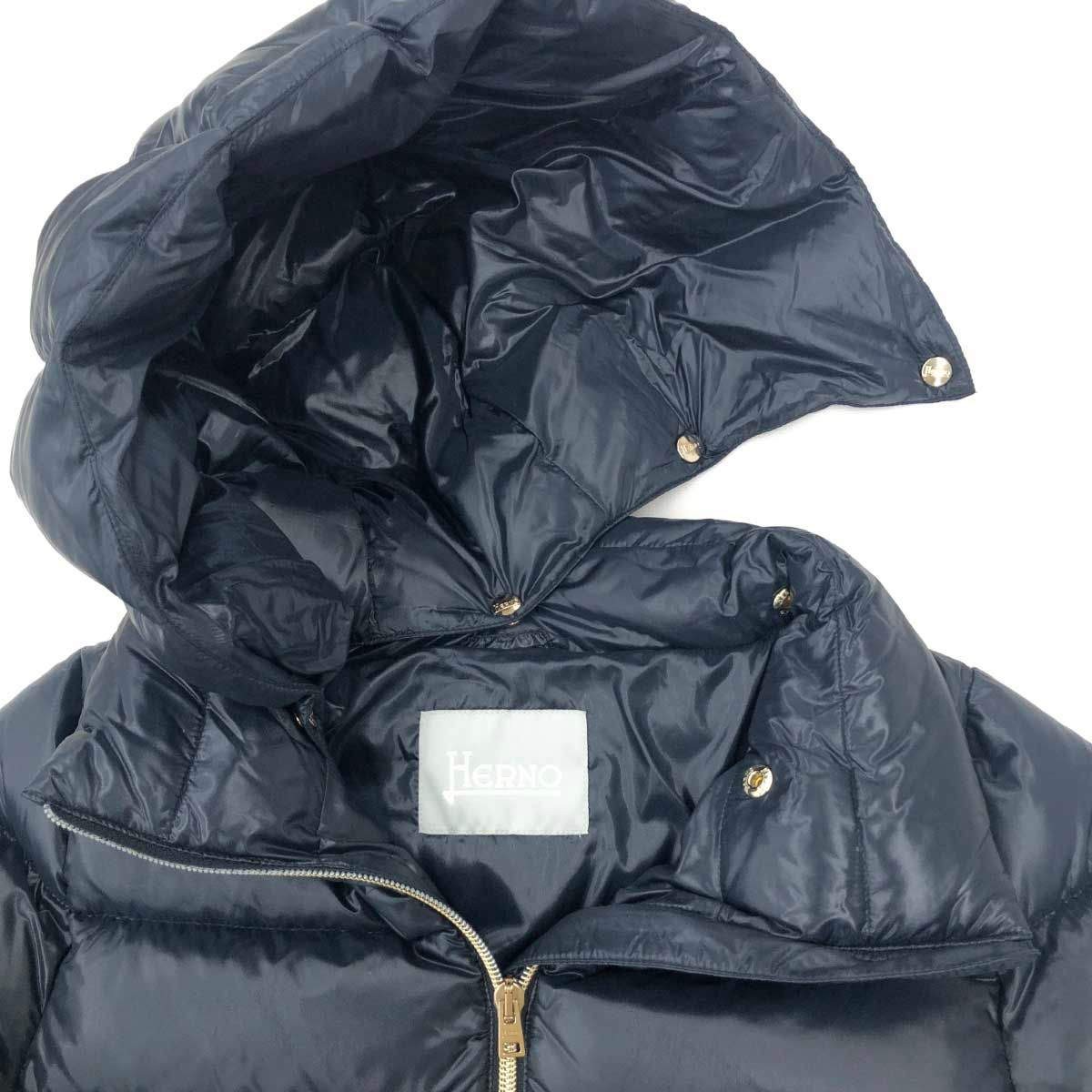 良好 HERNO ヘルノ ダウンコート キッズサイズ12A ネイビー キッズ 
