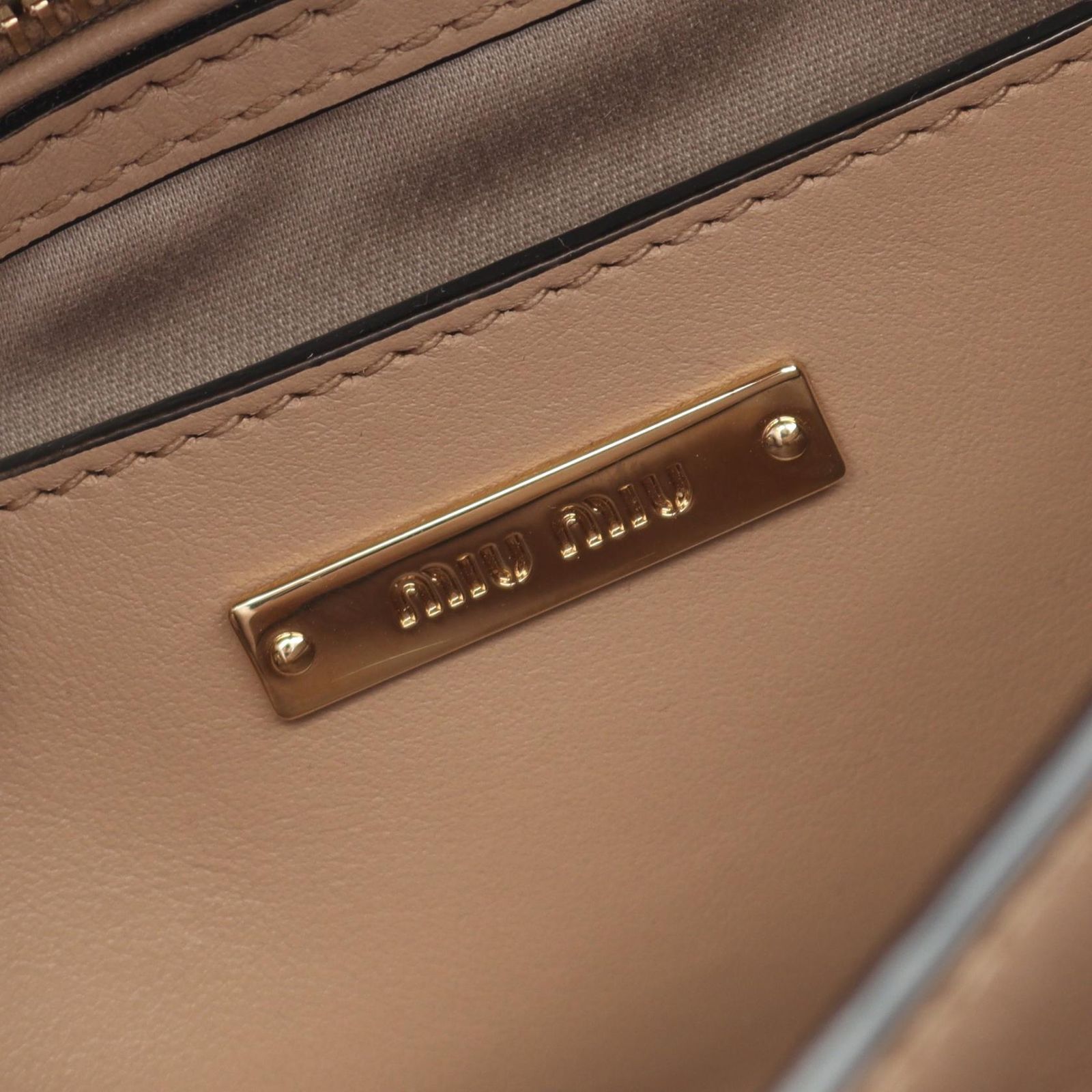 ミュウ ミュウ Miu Miu ハンドバッグ 5BD017 ベージュ レザー ミュウ ミュウ Miu Miu ハンドバッグ 5BD017 ベージュ レザー