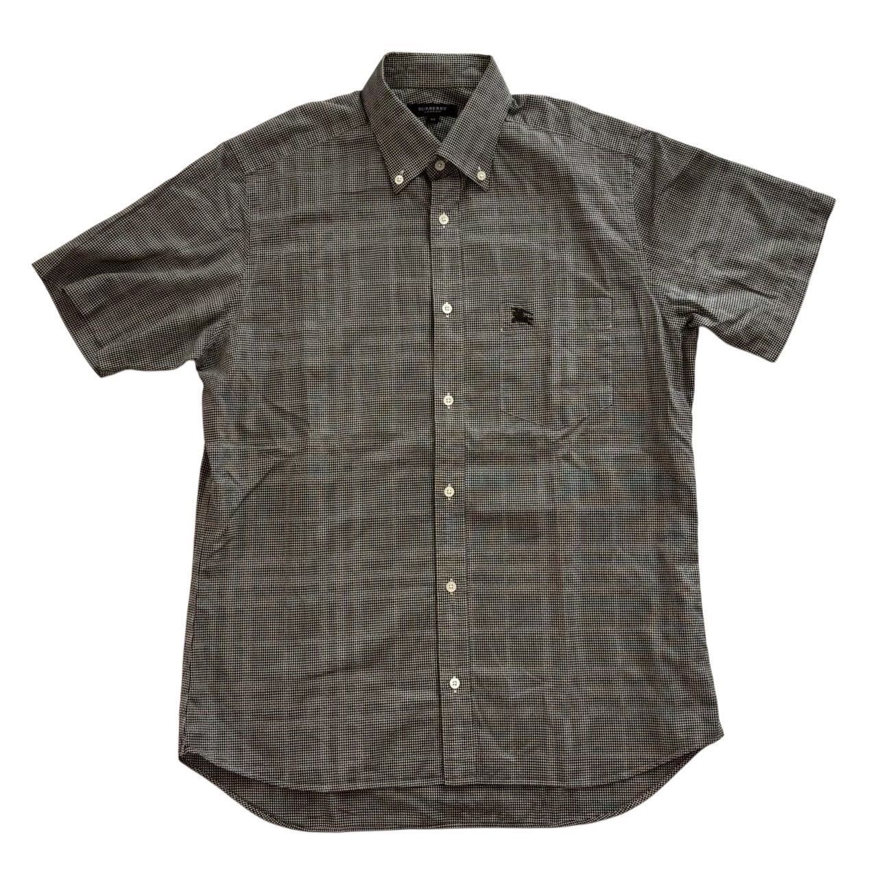 BURBERRY バーバリー 半袖ワイシャツ 白 黒 チェック 半袖 薄手 メンズ Mサイズ