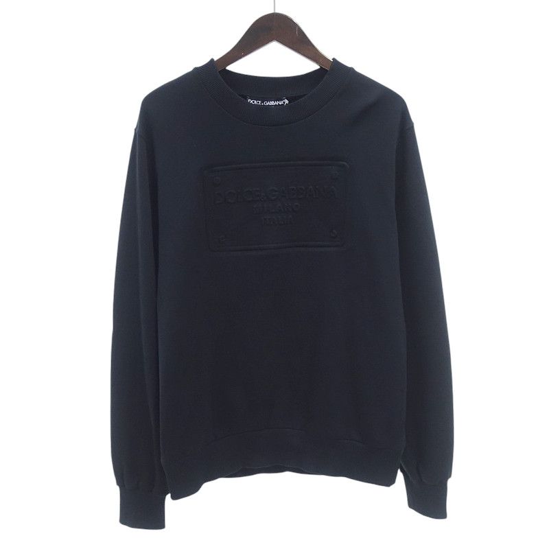 ドルチェアンドガッバーナ/DOLCEu0026GABBANA エンボス ロゴ スウェット ブラック  サイズ メンズ48