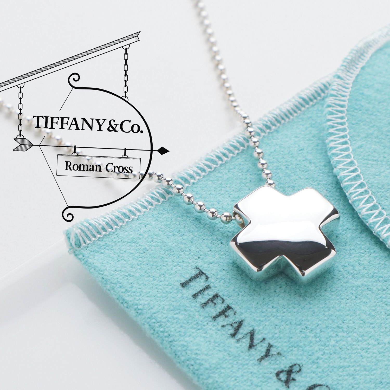 極美品 ティファニー TIFFANY&Co. ローマンクロス ネックレス