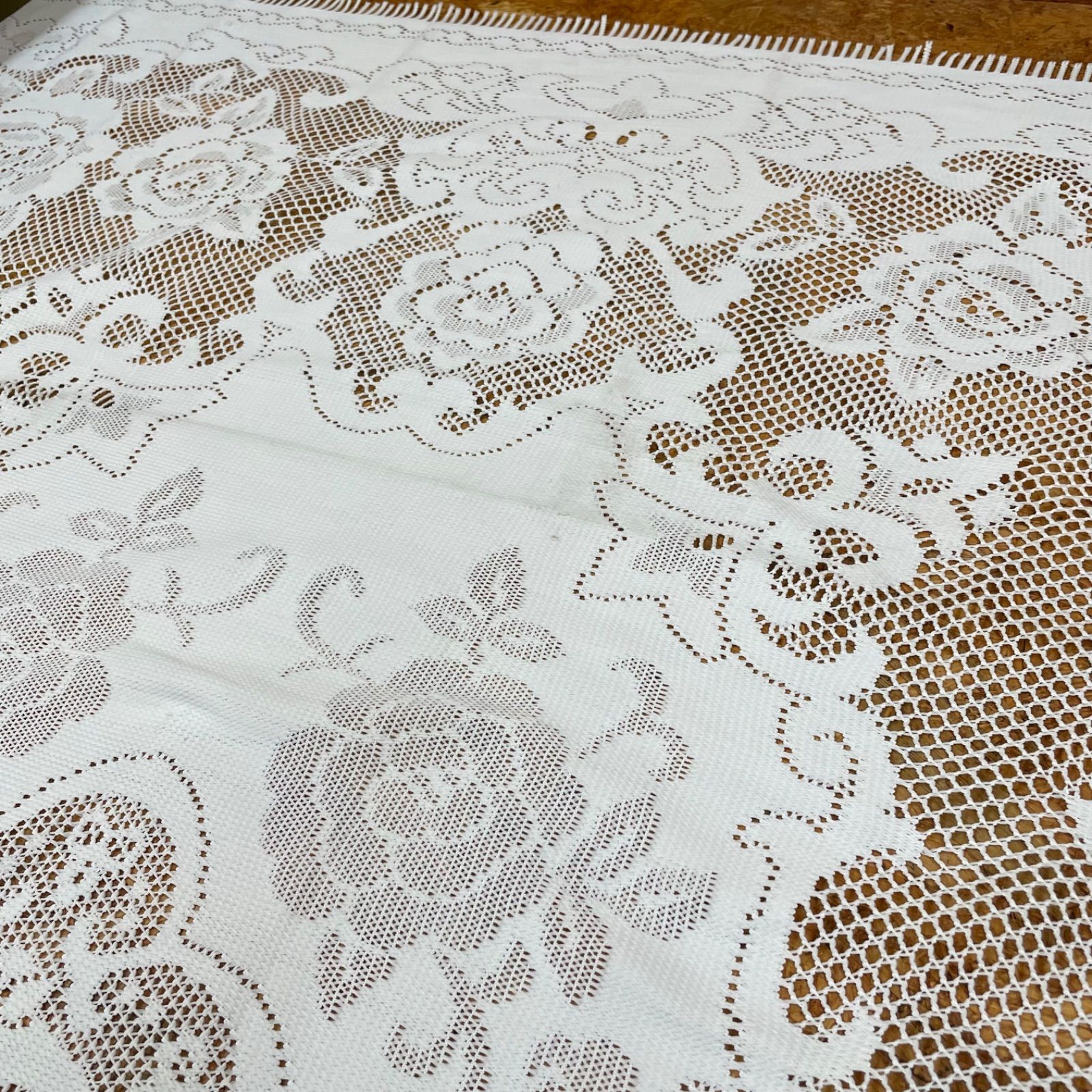 昭和レトロ テーブルクロス 130cm×186cm レース アンティーク