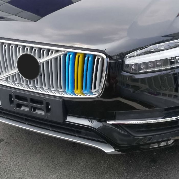 VOLVO ボルボ XC90 LB/LD 前期 グリルカバー スウェーデンカラー グリル カバー ストライプ フロントグリル トリム ガーニッシュ  カスタム アクセサリー パーツ 【カー用品のお店BeeTech】カスタマイズ 車用品 ドレスアップ 外装パーツ - メルカリ