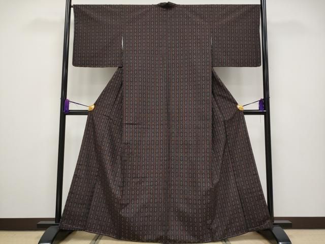 平和屋本店□極上 伝統工芸士 七代目 吉澤与市 須原花織 紬 濃紺地