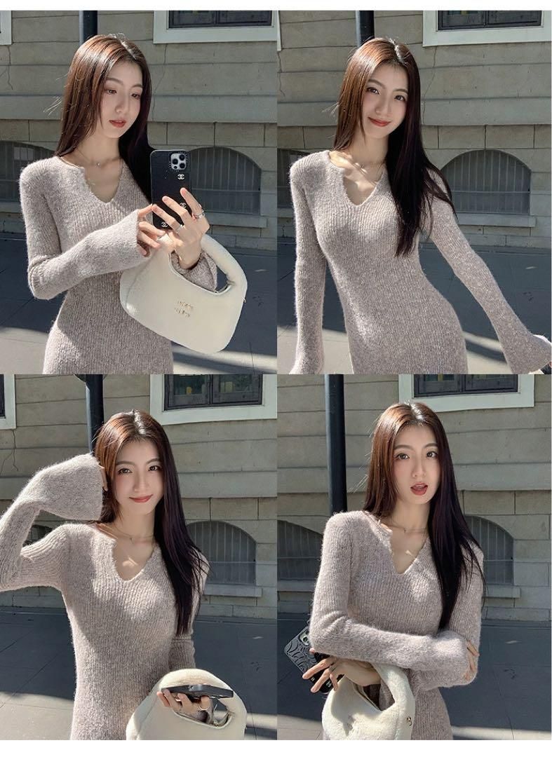 春にぴったり ミニニットワンピース