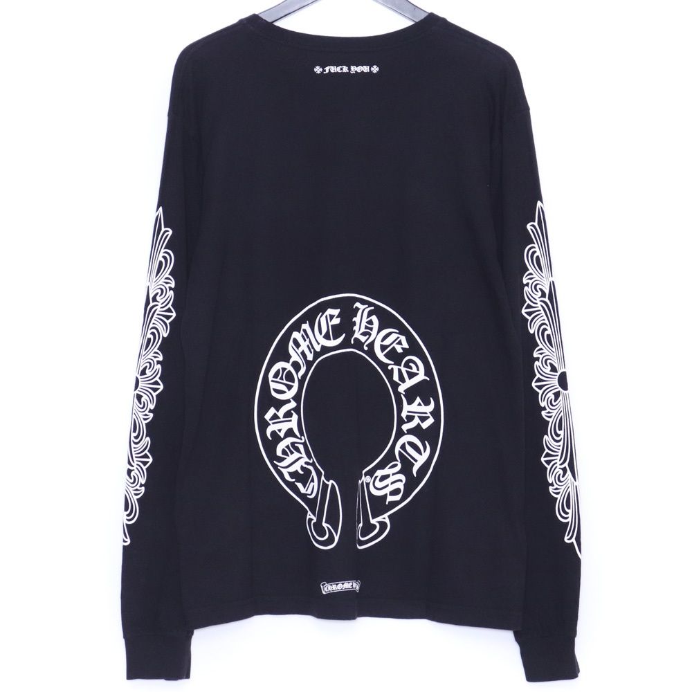 CHROME HEARTS ロングスリーブTシャツ ホースシュー&フローラルクロス